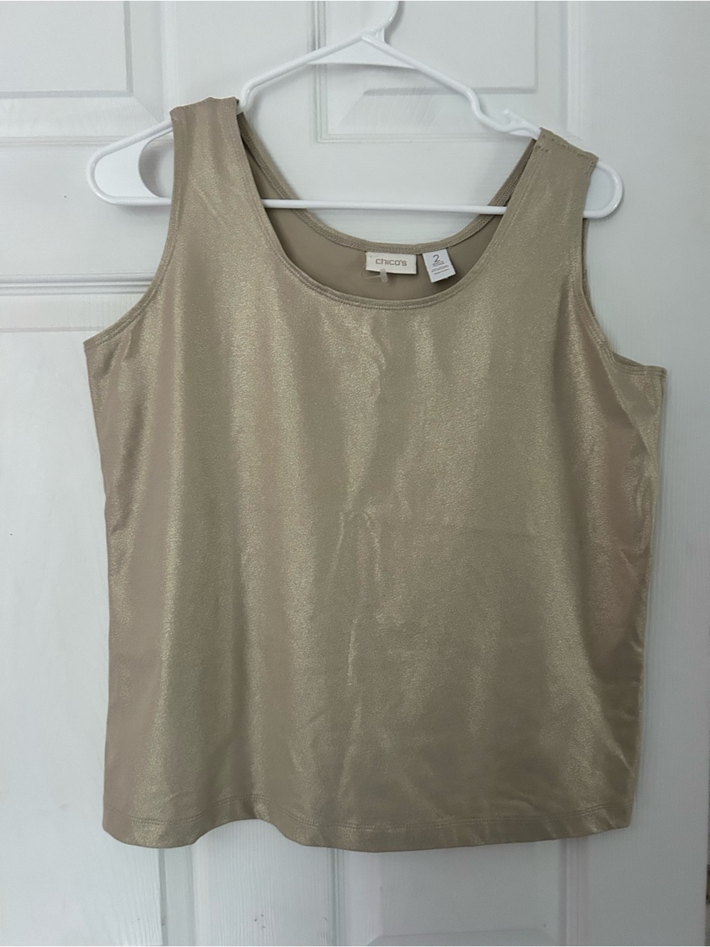 🔥$4 Chico's Shimmering Champagne Tank Top XL